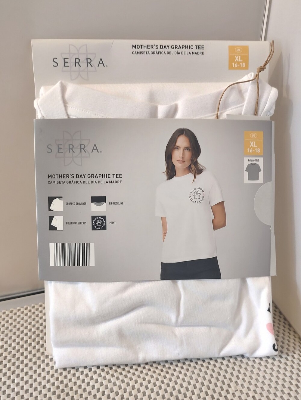 Serra Women's Size XL (16-18) Dog Mom Social Club Graphic T-Shirt NWT White
